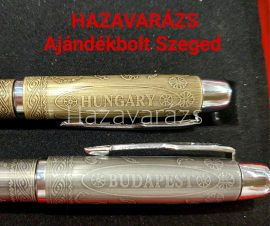 HUNGARY-BUDAPEST ANYAGÁBAN NYOMOTT MINTÁS FÉM TOLL DÍSZDOBOZBAN