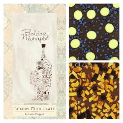 BOLDOG NÉVNAPOT LUXORY CHOCOLATE BY LATIN NEGYED 2*65 g BARNA BOROSÜVEG GRAFIKÁVAL