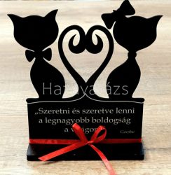 "SZERETNI ÉS SZERETVE LENNI..." CICÁS DEKORÁCIÓ FEKETE