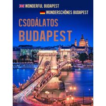   CSODÁLATOS  BUDAPEST KEMÉNYKÖTÉSŰ KÖNYV ANGOL-NÉMET-MAGYAR NYELVEN