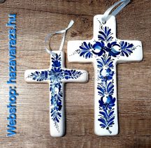   KÉK KÉZZEL FESTETT KERÁMIA KERESZT KICSI/NAGY 2999 Ft-tól