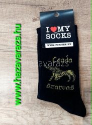 CSODASZARVAS  FEKETE-SÁRGA SZÁRAS ZOKNI NŐI/WOMEN 36-40