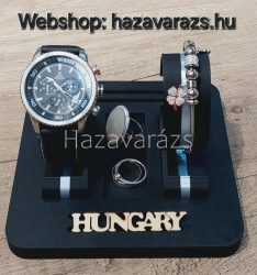 FEKETE DESIGN ÓRA-ÉS ÉKSZERTARTÓ HUNGARY FELIRATTAL FEKETE DESIGN ÓRA-ÉS ÉKSZERTARTÓ HUNGARY FELIRATTAL