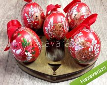 KÉZZEL FESTETT KERÁMIA TOJÁSOK 8 CM PIROS