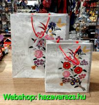  MATT NÉPI MINTÁS PAPÍRTASAK / DÍSZTASAK XL-ES/NAGY MÉRET 27*31 cm