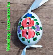   KÉZZEL FESTETT FA TOJÁS 6 CM FEHÉR HUNGARY FELIRATTAL 1 DB-OS 