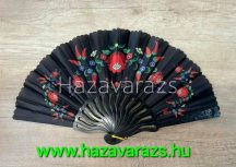 LEGYEZŐ FEKETE SZÍNES NÉPI MINTÁS