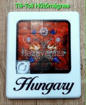   TILI-TOLI MÁGNES ÉS PUZZLE EGYBEN PIROS ALAPON DUPLA MADÁRKÁK HUNGARY FELIRATTAL