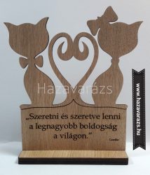 "SZERETNI ÉS SZERETVE LENNI..." CICÁS DEKORÁCIÓ NATÚR