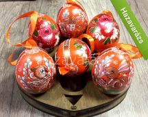 KÉZZEL FESTETT KERÁMIA TOJÁSOK 8 CM NARANCSSÁRGA