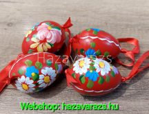   KÉZZEL FESTETT FA TOJÁS 6 CM PIROS HUNGARY FELIRATTAL 1 DB-OS 
