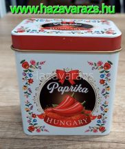   GG FEHÉR ALAPON NÉPI MINTÁS PAPRIKÁS FÉM DÍSZDOBOZ (paprika nélkül)