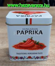 GG FEHÉR ALAPON HUNGARIAN PAPRIKA FELIRATOS DÍSZDOBOZOS MAGYAR FŰSZERPAPRIKA ŐRLEMÉNY 50 g ÉDES