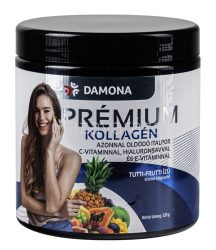 DAMONA PRÉMIUM TUTTI-FRUTTI ÍZŰ AZONNAL OLDODÓ KOLLAGÉN ITALPOR C- ÉS E-VITAMINNAL, HILARUONSAVVAL, CUKORMENTES