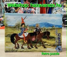 RETRO MAGYAR 48 DB-OS PUZZLE SZAFFI LÓHÁTON