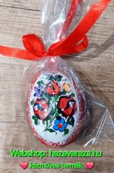 KALOCSAI MINTÁS KÉZZEL FESTETT FA TOJÁS 7 cm