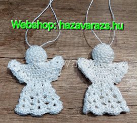 HORGOLT ANGYALKA KÉZMŰVES TERMÉK 6,5 x 6 cm FEHÉR HORGOLT ANGYALKA KÉZMŰVES TERMÉK 6,5 x 6 cm FEHÉR