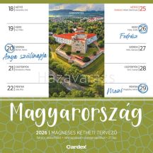 MAGYARORSZÁG CSALÁDI TERVEZŐ MÁGNESES FALINAPTÁR 2026