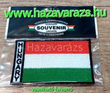   MAGYAR ZÁSZLÓ OLDALT HUNGARY NAGY TEXTIL EMBLÉMA  7,5 X4,5 cm VASALHATÓS