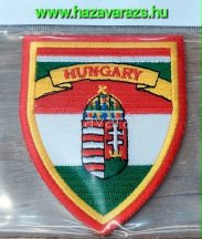 HUNGARY HÍMZETT TEXTIL EMBLÉMA CÍMERREL 7,5 X 6 CM
