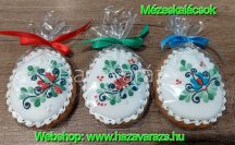  SZÍNES NÉPI MINTÁS HÚSVÉTI TOJÁS MÉZESKALÁCS 1 DB Kb. 6 CM