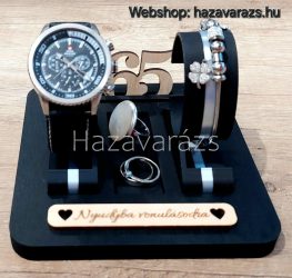 FEKETE DESIGN ÓRA-ÉS ÉKSZERTARTÓ NYUGDÍJAS 65-ÖS ÉVSZÁMMAL FEKETE DESIGN ÓRA-ÉS ÉKSZERTARTÓ NYUGDÍJAS 65-ÖS ÉVSZÁMMAL